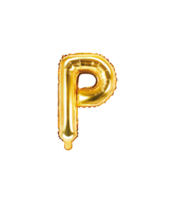 Folieballon Goud Letter 'P' - 35cm