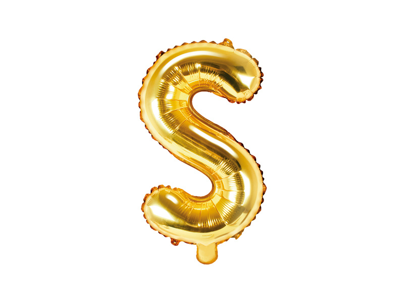Folieballon Goud Letter &apos;S&apos; - 35cm afbeelding