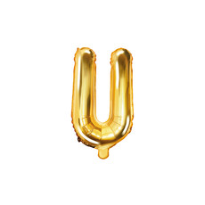 Folieballon Goud Letter 'U' - 35cm