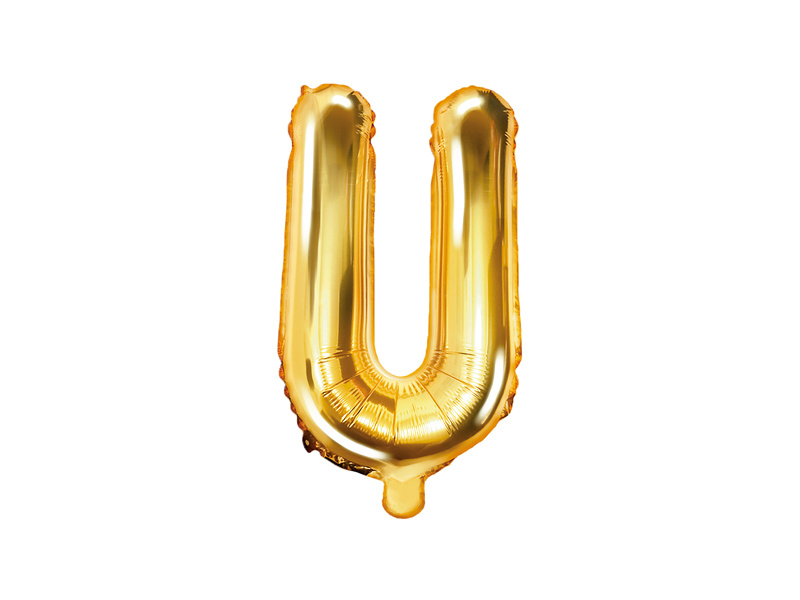 Folieballon Goud Letter 'U' - 35cm