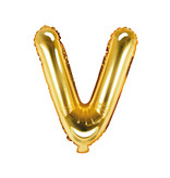 Folieballon Goud Letter 'V' - 35cm