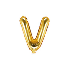 Folieballon Goud Letter 'V' - 35cm