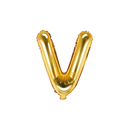 Folieballon Goud Letter 'V' - 35cm