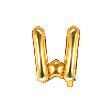 Folieballon Goud Letter 'W' - 35cm