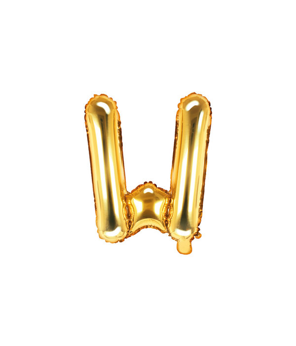 Folieballon Goud Letter 'W' - 35cm