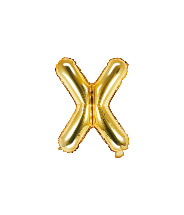 Folieballon Goud Letter 'X' - 35cm