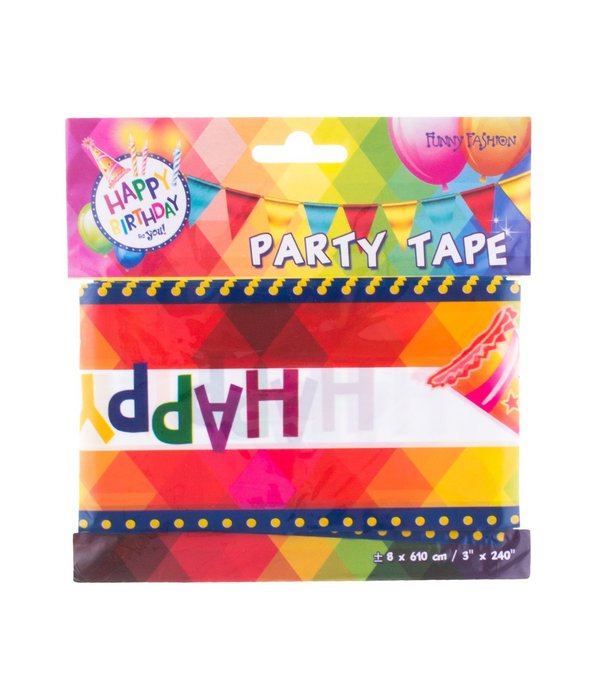 Afzetlint Happy Birthday 610cm