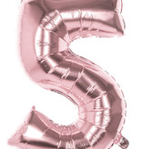 Folieballon '5' Roségoud groot