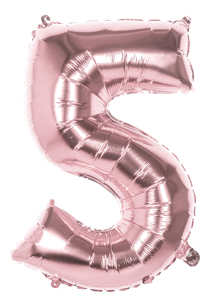 Folieballon &apos;5&apos; Roségoud groot