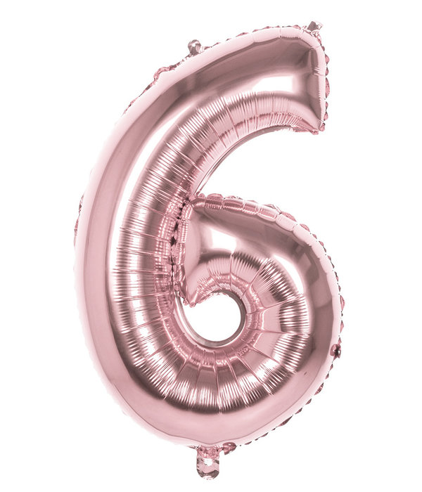 Folieballon '6' Roségoud groot