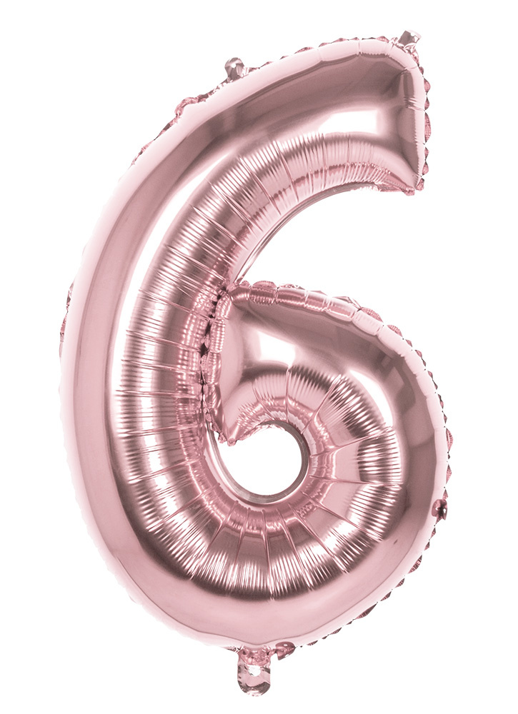 Folieballon &apos;6&apos; Roségoud groot