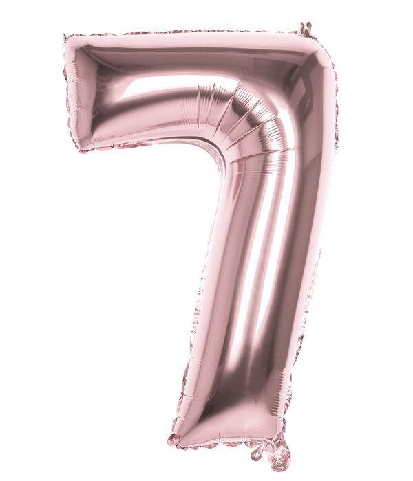 Folieballon '7' Roségoud groot