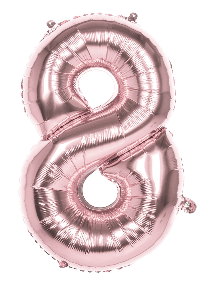 Folieballon &apos;8&apos; Roségoud groot afbeelding
