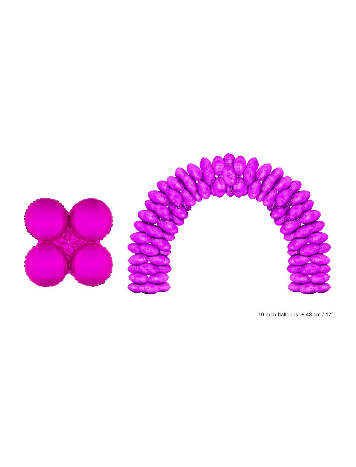 Folieballonnen Ballonnenboog Fuchsia Rond - 10 Stuks 