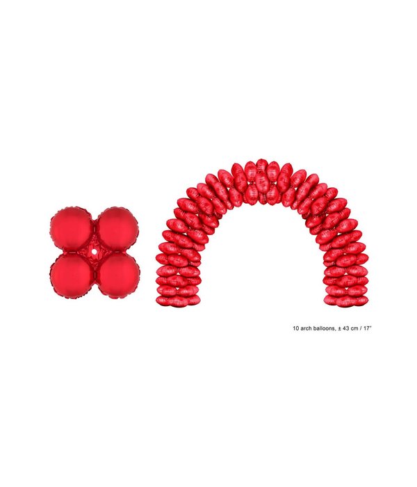 Folieballonnen Ballonnenboog Rood Rond - 10 Stuks