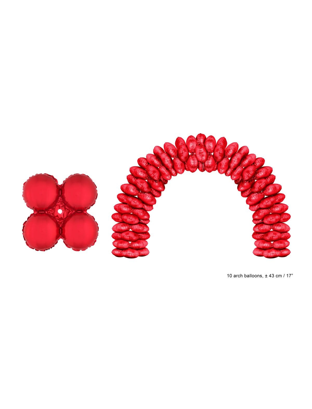 Folieballonnen Ballonnenboog Rood Rond - 10 Stuks afbeelding
