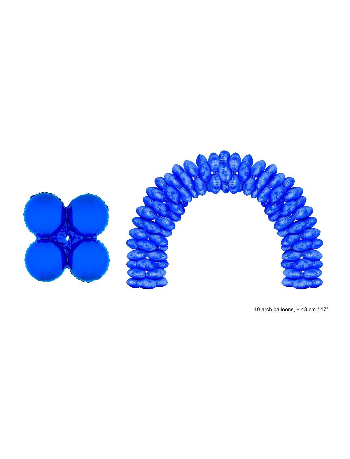 Folieballonnen Ballonnenboog Blauw Rond - 10 Stuks 