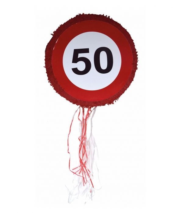 Trekpiñata Verkeersbord 50 Jaar