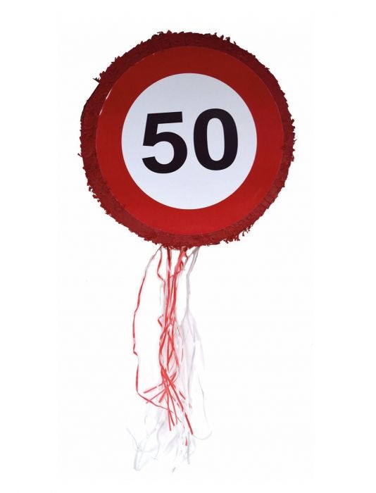 Trekpiñata Verkeersbord 50 Jaar afbeelding