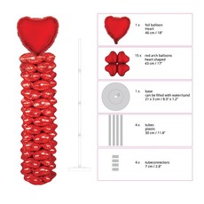 Folie ballonnenpilaar Valentijn Rood