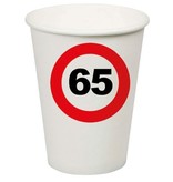 Bekers Verkeersbord 65 Jaar - 8 Stuks