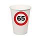 Bekers Verkeersbord 65 Jaar - 8 Stuks