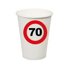 Bekers Verkeersbord 70 Jaar - 8 Stuks