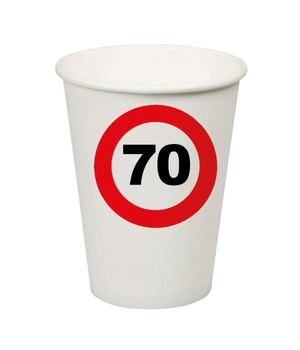 Bekers Verkeersbord 70 Jaar - 8 Stuks