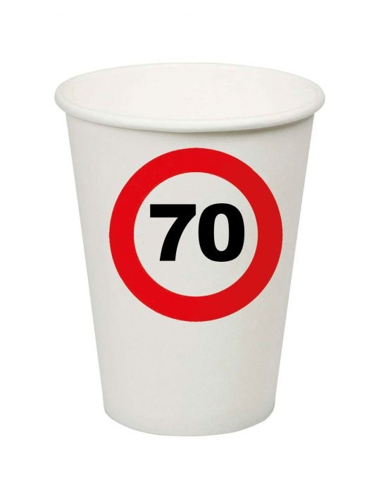Bekers Verkeersbord 70 Jaar - 8 Stuks
