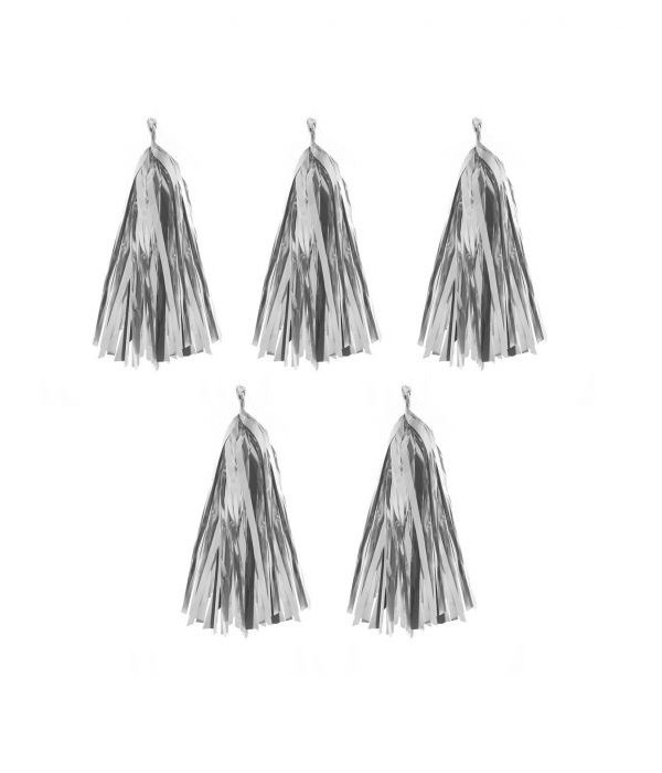 Ballonnen Tassels Zilver - 5 Stuks