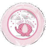 Baby Shower Folie Ballon Olifant Roze 45cm