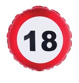 Folieballon verkeersbord 18 jaar