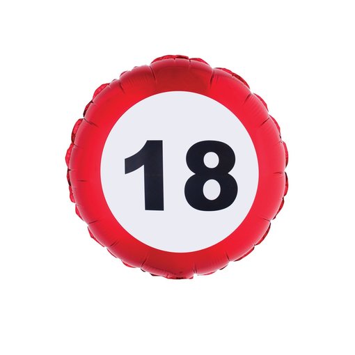 Folieballon verkeersbord 18 jaar