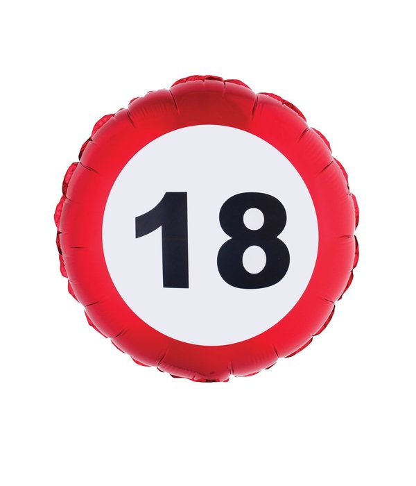 Folieballon verkeersbord 18 jaar