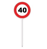 12 herbruikbare coctailprikkers verkeersbord 40 jaar