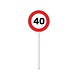 12 herbruikbare coctailprikkers verkeersbord 40 jaar