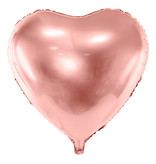 Folieballon Hart Metallic Rosegoud - 45 cm