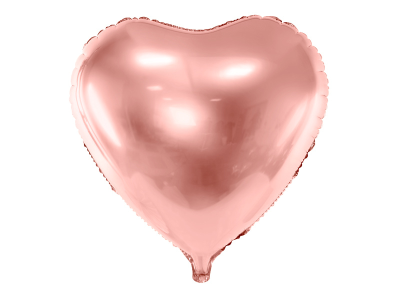 Folieballon Hart Metallic Rosegoud - 45 cm afbeelding