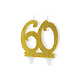 Taartkaars 60 Jaar Goud Glitter