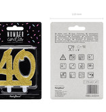 Taartkaars 40 Jaar Goud Glitter