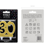 Taartkaars 30 Jaar Goud Glitter