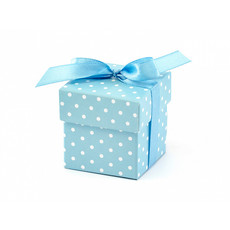 Geschenkdoosjes Blauw Met Stippen - 10 Stuks