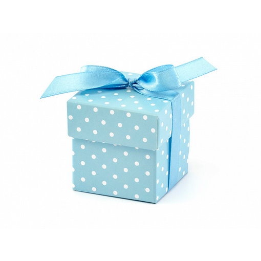Geschenkdoosjes Blauw Met Stippen - 10 Stuks