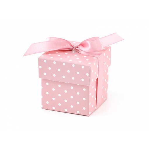 Geschenkdoosjes Roze Met Stippen - 10 Stuks