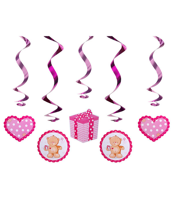 Geboorte Swirls Beertjes Roze - 5 Stuks