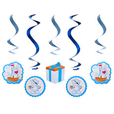 Geboorte Swirl Beertjes Blauw