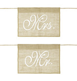 Stoelversiering Bruiloft Mr. en Mrs.