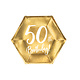 Bordjes 50th Birthday Goud - 6 Stuks