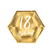 Bordjes 18th Birthday Goud - 6 Stuks