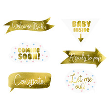 Photo booth props Baby Shower - 6 stuks